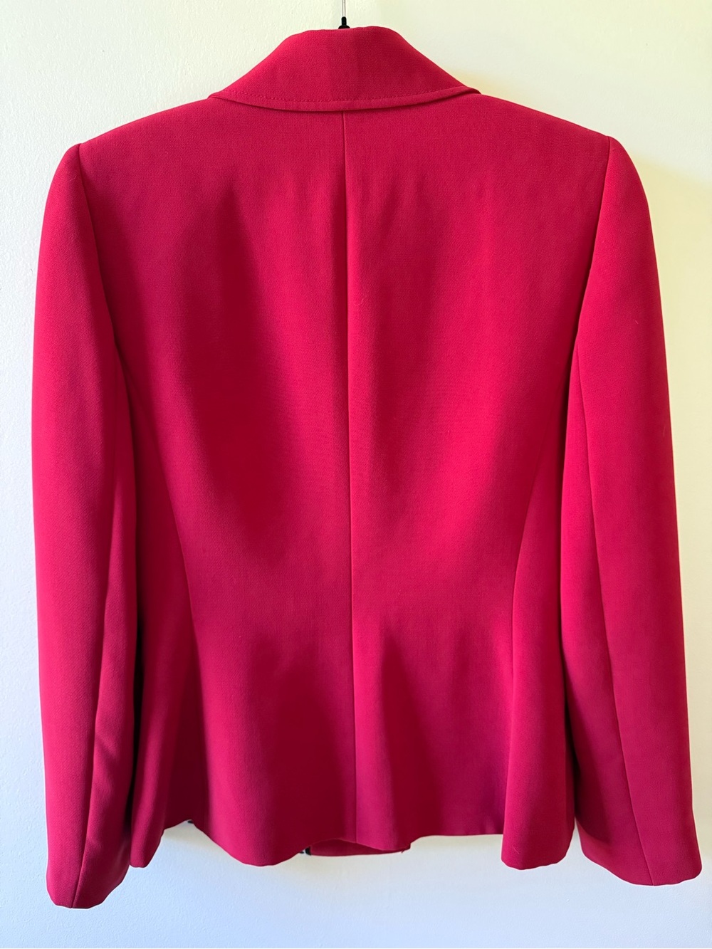 Tahari ASL Red Belted Blazer 6 Wrap Buckle Wide Lapel Animal Print Lining Career - Picture 3 of 4